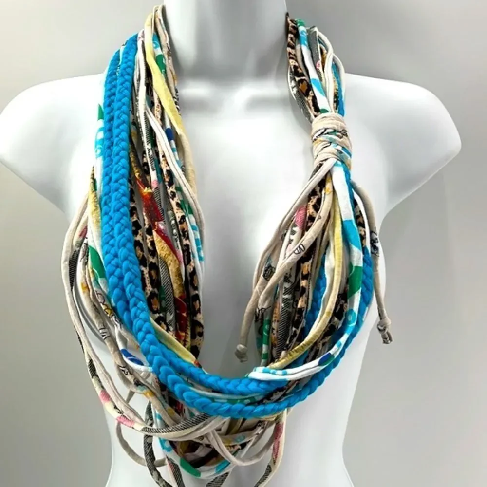Dona Bela Shreds upcycled recycled clothing neckwear necklace scarf NEW NWT
